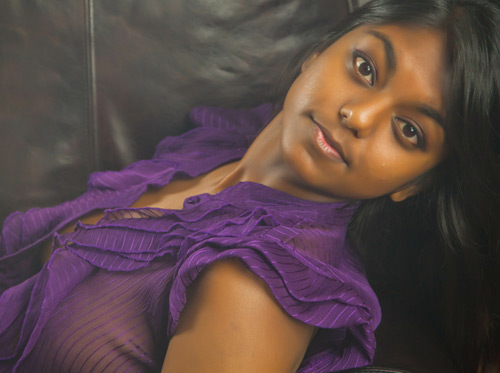 Gauri Beautiful Young Indian Model In Purple Top